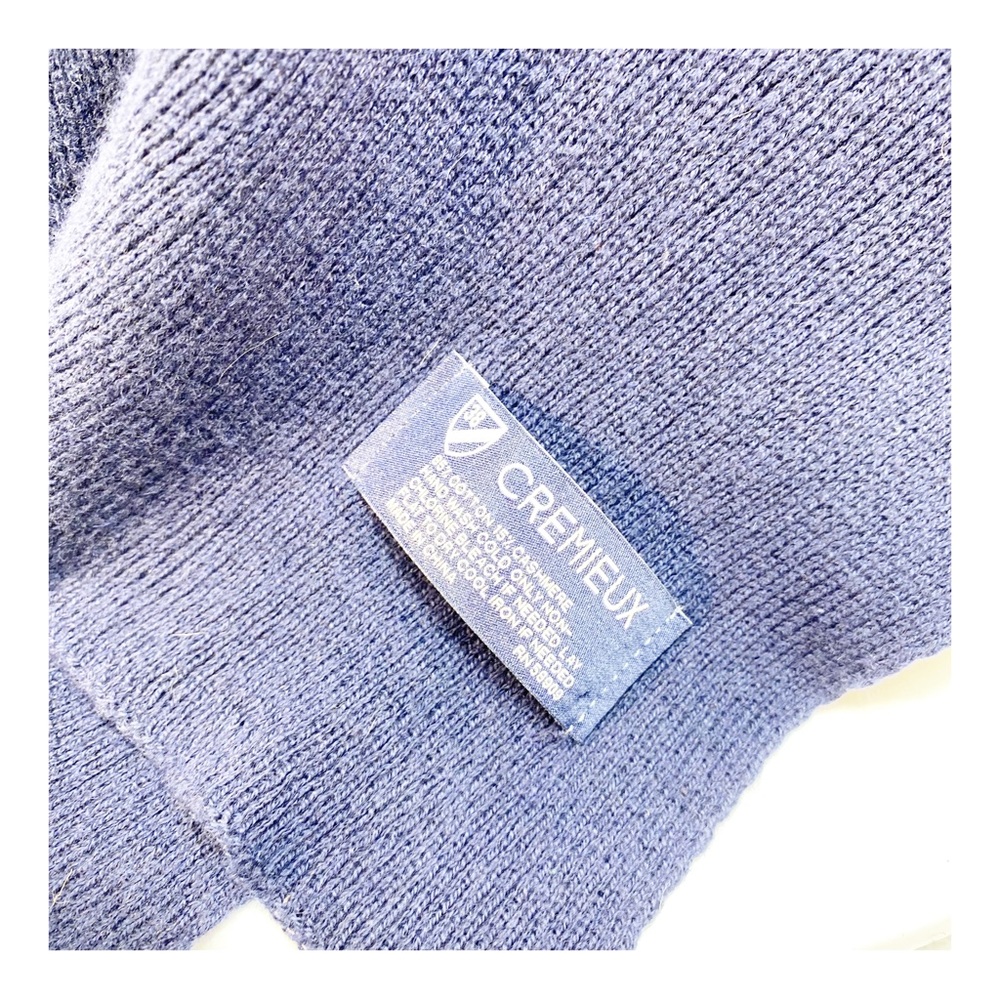 38 Daniel Cremieux Cotton & Cashmere Navy Blue Unisex Scarf - Picture 6 of 6